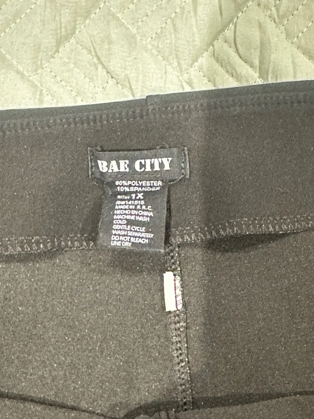 Bae City Black Pants Womens 1X High Waist Stretch Slim Straight Work Casual - Picture 3 of 4